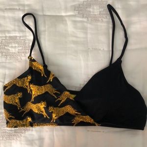 LA Hearts cheetah swimsuit top